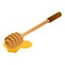 Wood honey spoon icon, isometric style