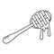 Wood honey spoon icon, outline style