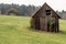 Wood house and field with forest in background around Calw village