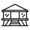 Wood house icon outline vector. Cabin forest