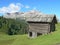 Wood house in mountain