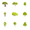 Wood icons set, cartoon style