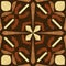Wood inlay tile, wooden textured patterns, geometric decorative ornament in light and dark types of wood, wood art