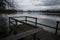 Wood Jetty by the Water Sky Clouds Pier Lake Trees Forest