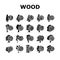 Wood Land Growth Natural Tree Icons Set Vector