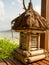 Wood lantern in Hotel at tropical beach resort