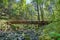 Wood Log Bridge Structure Over Gorton Creek in Oregon