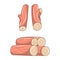 Wood Logs collection Colored vector illustration