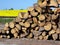 Wood Logs Split and Stacked