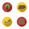 Wood, logs in a stack, chisel, fence. Lumber and timber set collection icons in flat style vector symbol stock