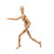 Wood man model with running pose