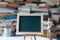 Wood manikin present black board