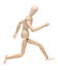 Wood mannequin running