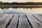 Wood masonry on the lake.