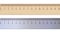 Wood and metal rulers. 3D realistic vector illustration isolated on white