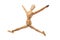 Wood model with jumping pose