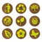 Wood nature icons