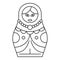 Wood nesting doll icon, outline style