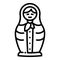 Wood nesting doll icon, outline style