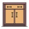 Wood nightstand icon color outline vector