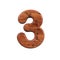 Wood number 3 - 3d wooden plank digit - Suitable for nature, ecology or decoration related subjects
