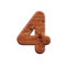 Wood number 4 - 3d wooden plank digit - Suitable for nature, ecology or decoration related subjects