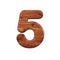 Wood number 5 - 3d wooden plank digit - Suitable for nature, ecology or decoration related subjects