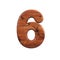 Wood number 6 - 3d wooden plank digit - Suitable for nature, ecology or decoration related subjects