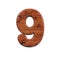 Wood number 9 - 3d wooden plank digit - Suitable for nature, ecology or decoration related subjects