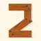 Wood number, wooden plank numeric font held with nails. Vector