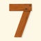 Wood number, wooden plank numeric font held with nails. Vector