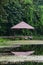 Wood pavilion with lake in Krating Waterfall at T