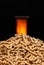 Wood pellets and combustion chamber