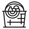 Wood picnic basket icon, outline style
