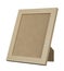 Wood picture frame standing white background