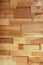 Wood piece wall on background.Modren wall decorate