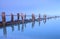 Wood Pilings Folly Beach South Carolina Blue SC