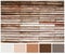 Wood plank brown texture background with colored palette guide