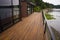 Wood Plank Deck Patio Beach Water Contemporary Waterfront Home