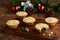 Wood platter of christmas mincemeat pies