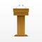 Wood Podium Tribune Rostrum Stand with Microphone