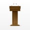 Wood Podium Tribune Rostrum Stand with Microphone