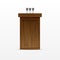 Wood Podium Tribune Rostrum Stand with Microphone