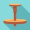 Wood potter wheel icon, flat style