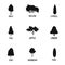 Wood processing icons set, simple style