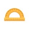 Wood protractor icon, flat style