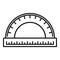 Wood protractor icon, outline style