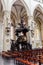 Wood pulpit in Saint Michael cathedral in Brussels