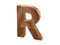 Wood R font 3D render