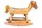 Wood Rocking horse toys kid. children`s playground isolated on white background. This has clipping path